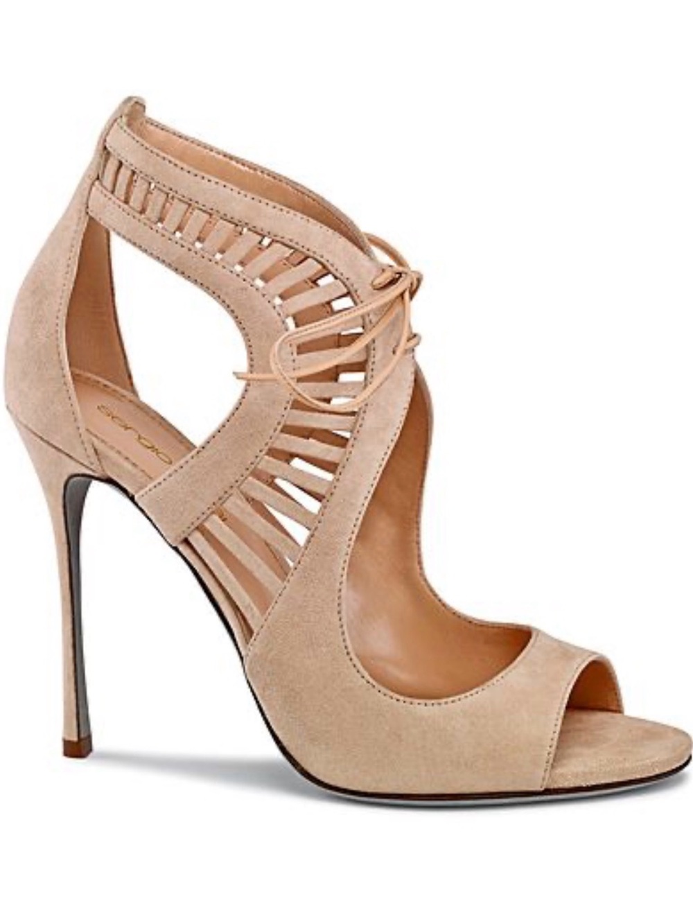 Sergio Rossi Beige  strappy heels Stilettos with  Ladder Detail EU38 US8